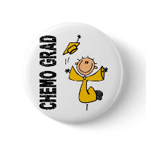 Gold CHEMO GRAD 1 (Childhood Cancer) Button