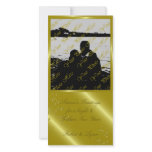 Gold Cherry Blossom Embossed Greetings Photo Cards