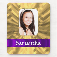 Gold chevron photo template mousepad