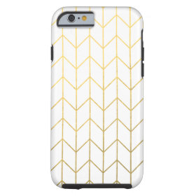 Gold Chevron White Background Modern Chic Tough iPhone 6 Case