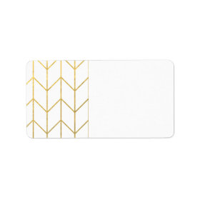 Gold Chevron White Background Modern Chic Personalized Address Label