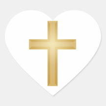 Gold Christian Cross Stickers