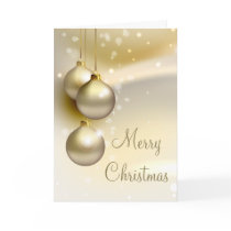 Gold Christmas Balls on Gold Greeting Cards