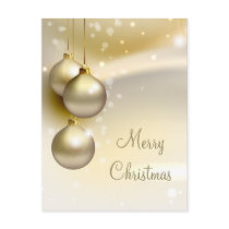 Gold Christmas Balls on Gold Post Cards