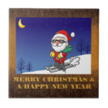 GOLD CHRISTMAS CERAMIC TILE