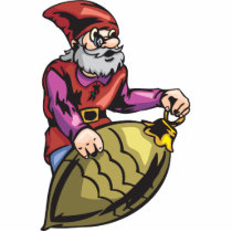 Gold Christmas Ornament and Elf Photo Cutout