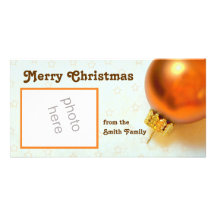 gold christmas ornament photo card
