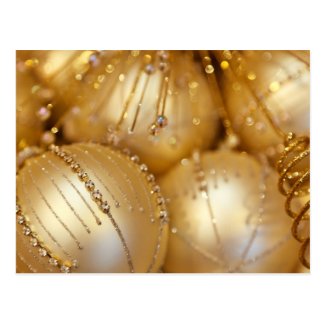 Gold Christmas Ornament Post Card