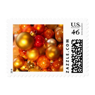 Gold Christmas Ornaments Festive Postage