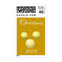 Gold Christmas Ornaments with Stars postage by samack Gold Christmas Ornaments with Stars postage