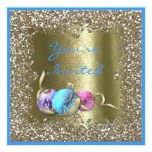 GOLD CHRISTMAS PARTY CRYSTAL Invitation