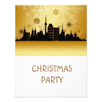 Gold Christmas Party Invitation