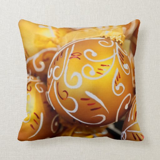 Gold Christmas Throw Pillows Zazzle