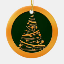 Gold Christmas Tree Christmas Ornament