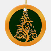 Gold Christmas Tree Christmas Ornament