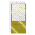 Gold Christmas Tree Embossed Greetings Photo Cards