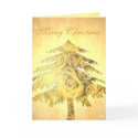 Gold Christmas Tree Holiday Card
