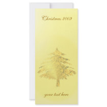 Gold Christmas Tree with Stars Rack Card rack cards by samack Gold Christmas Tree with Stars Rack Card rack cards