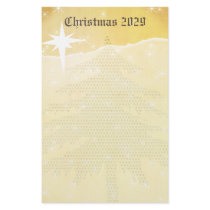 Gold Christmas Tree with Stars Stationery