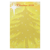 Gold Christmas Tree with Stars Stationery