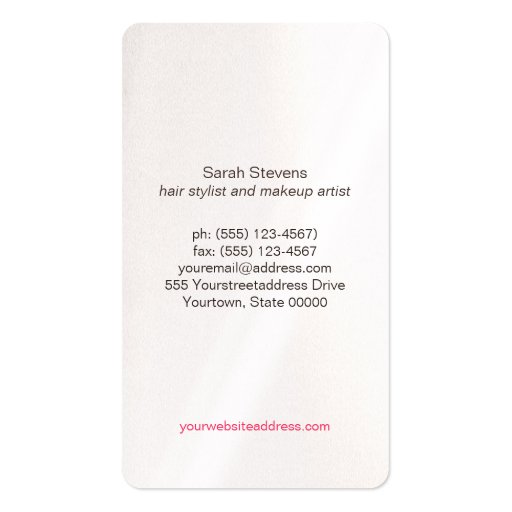 Gold Circles & Colorful Confetti Beauty Salon Pink Business Cards (back side)