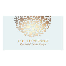 Gold Circles Embossed Look Business Card