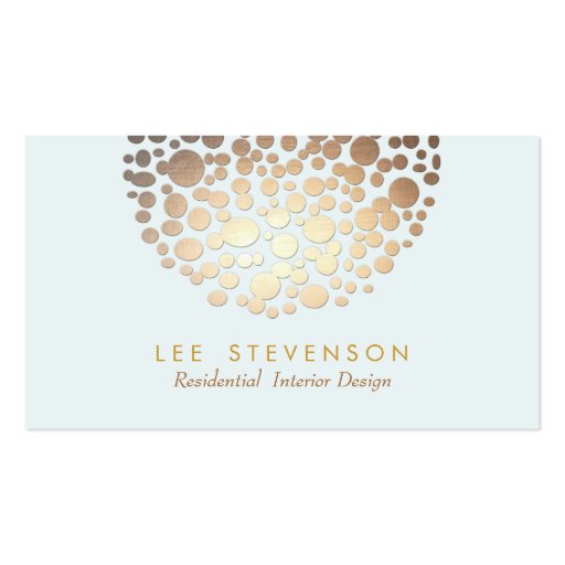 Gold Circles Embossed Look Business Card (front side)