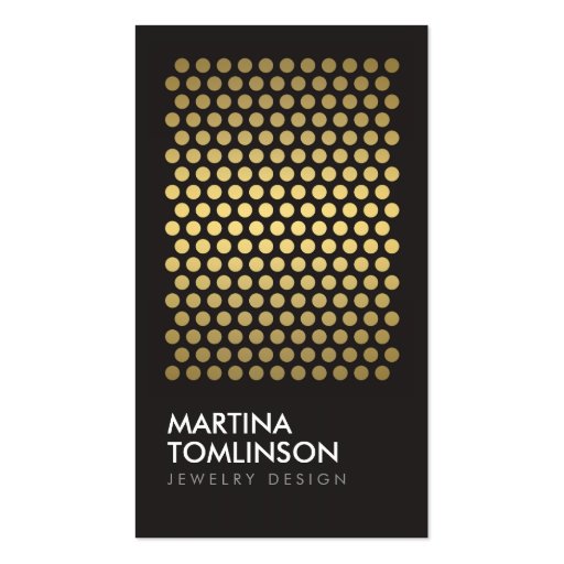 Gold Circles on Black Designer Business Card
