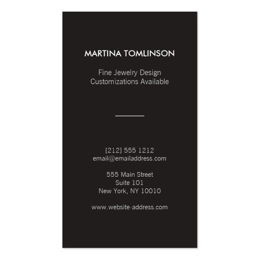 Gold Circles on Black Designer Business Card (back side)