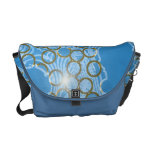 Gold Circles on Ocean Blue Bag Courier Bag