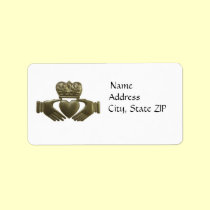 Gold claddagh address labels labels