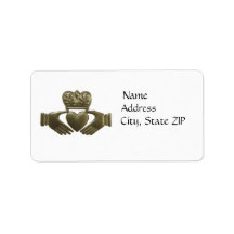 Gold claddagh address labels