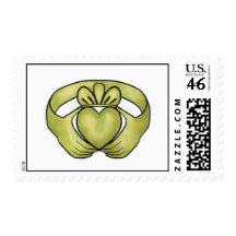 Gold Claddagh Ring Postage Stamps
