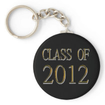 Gold Class Of 2012 On Black Keychain