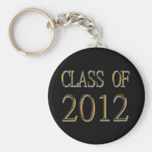 Gold Class Of 2012 On Black Keychain