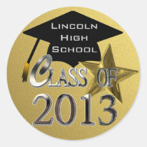 Gold Class Of 2013 Graduation Seal Sticker stickers