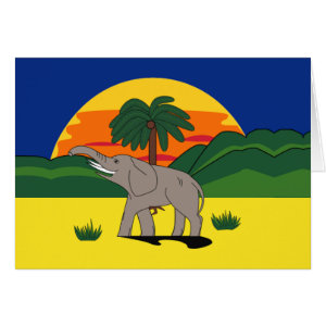Gold Coast Elephant and Palm Tree card