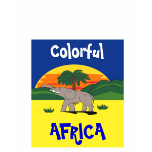 Gold Coast Elephant and Palm Tree Colorful Africa shirt