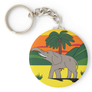 Gold Coast Elephant and Palm Tree keychain