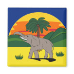 Gold Coast Elephant and Palm Tree Refrigerator Magnets