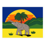 Gold Coast Elephant and Palm Tree Postcard