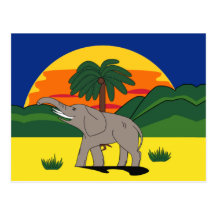 Gold Coast Elephant and Palm Tree Postcard