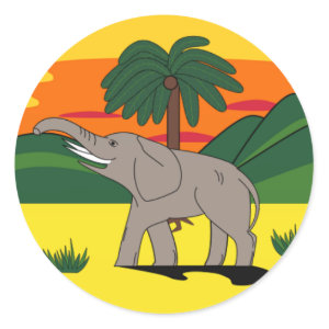 Gold Coast Elephant and Palm Tree sticker