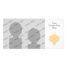 Gold Color Christmas Bauble Design. Personalized Photo Card