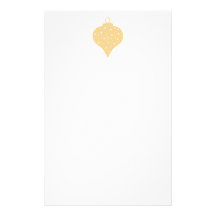 Gold Color Christmas Bauble Design. Stationery Paper