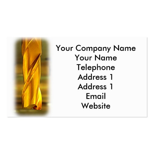 Gold Colored Drill Bit Business Card Templates