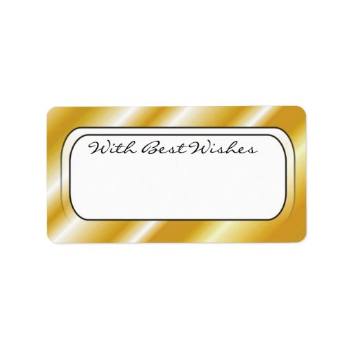 Gold Coloured Gift Tags - Best wishes Custom Address Labels