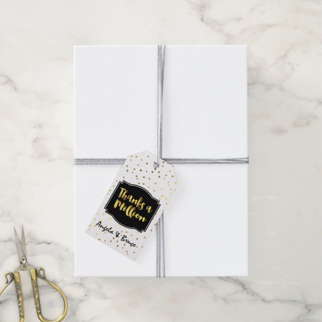 Gold Confetti Dots Custom Thank You Pack Of Gift Tags-2