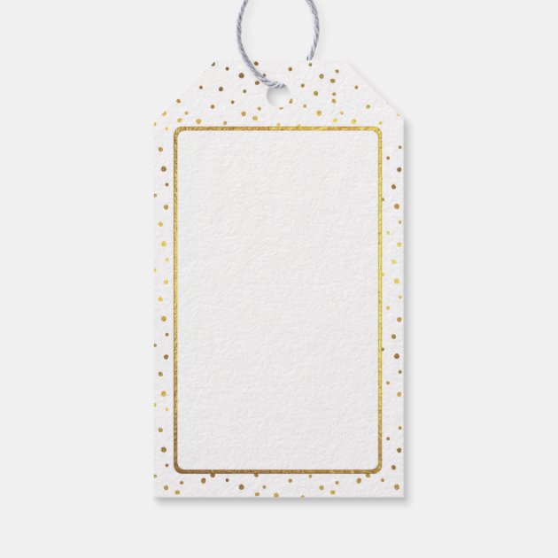 Gold Confetti Dots Custom Thank You Pack Of Gift Tags