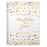 Gold Confetti Glitter Faux Foil White craft Notebook